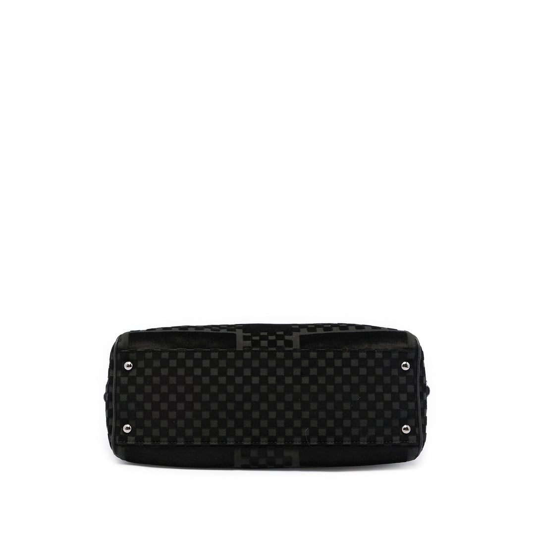Chanel CC Check embossé Velours Belted Side Frame Sac