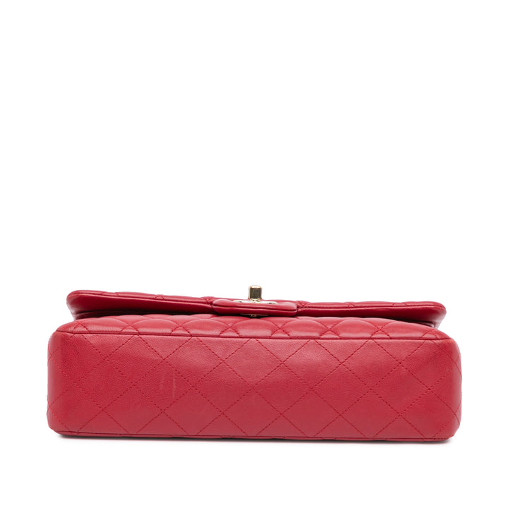 Medium Classic Lambskin Double Flap Pink - Gaby Paris