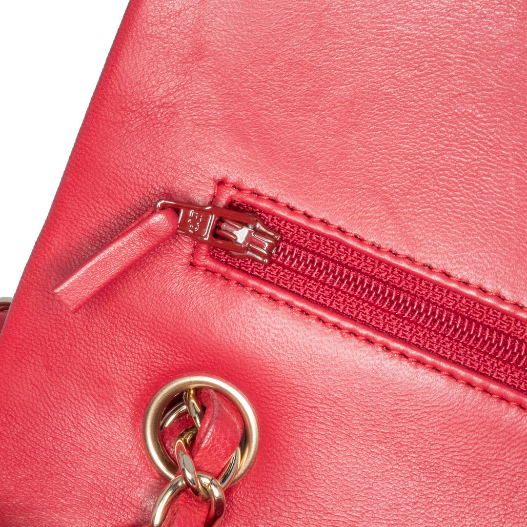 Medium Classic Lambskin Double Flap Pink - Gaby Paris