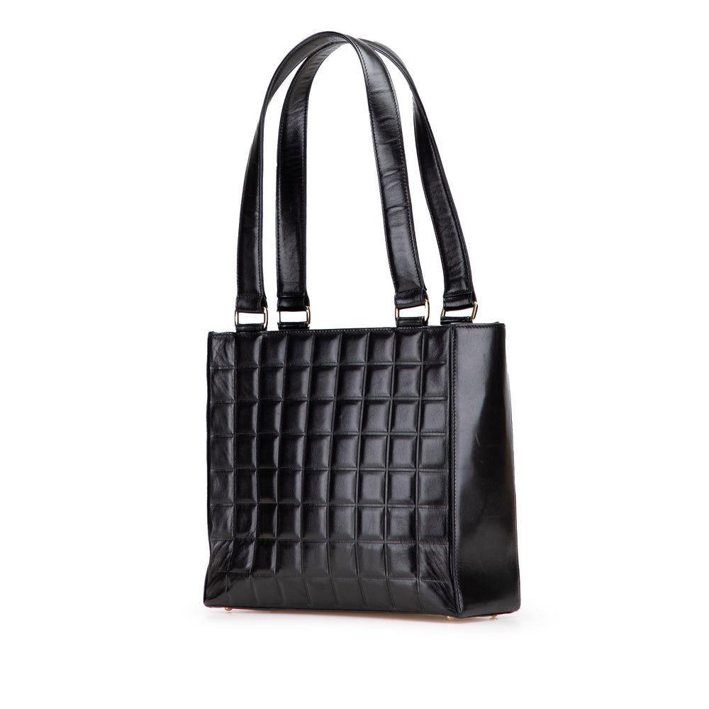 CC Chocolate Bar Lambskin Tote Black - Gaby Paris