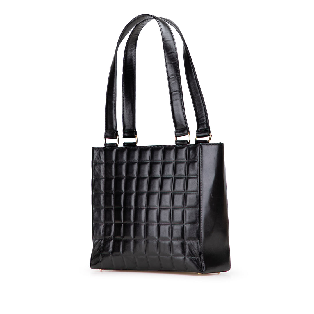 CC Chocolate Bar Lambskin Tote Black - Gaby Paris
