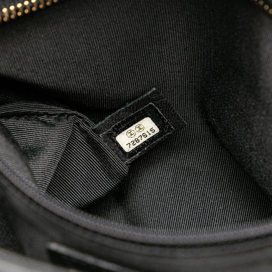 CC Chocolate Bar Lambskin Tote Black - Gaby Paris