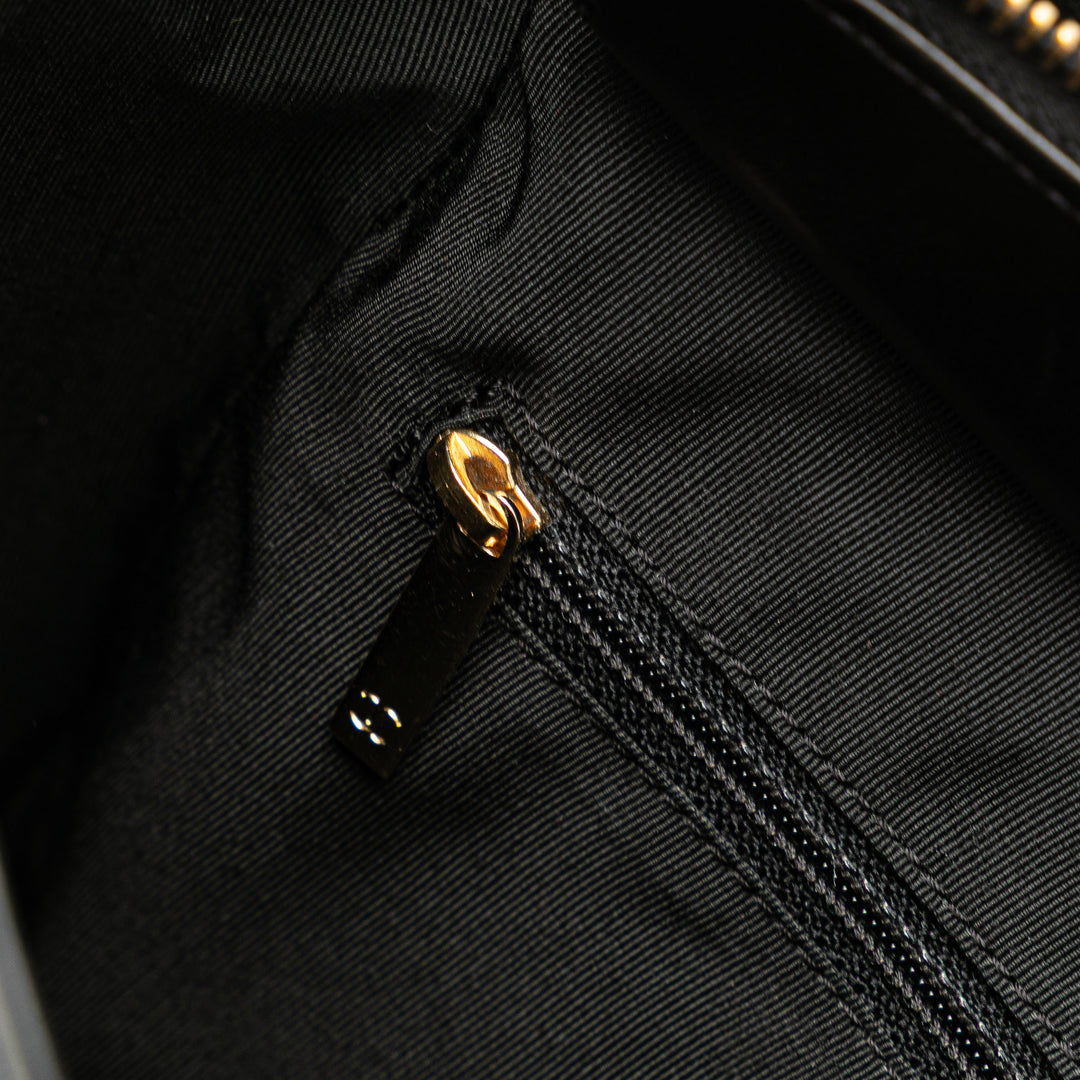 CC Chocolate Bar Lambskin Tote Black - Gaby Paris
