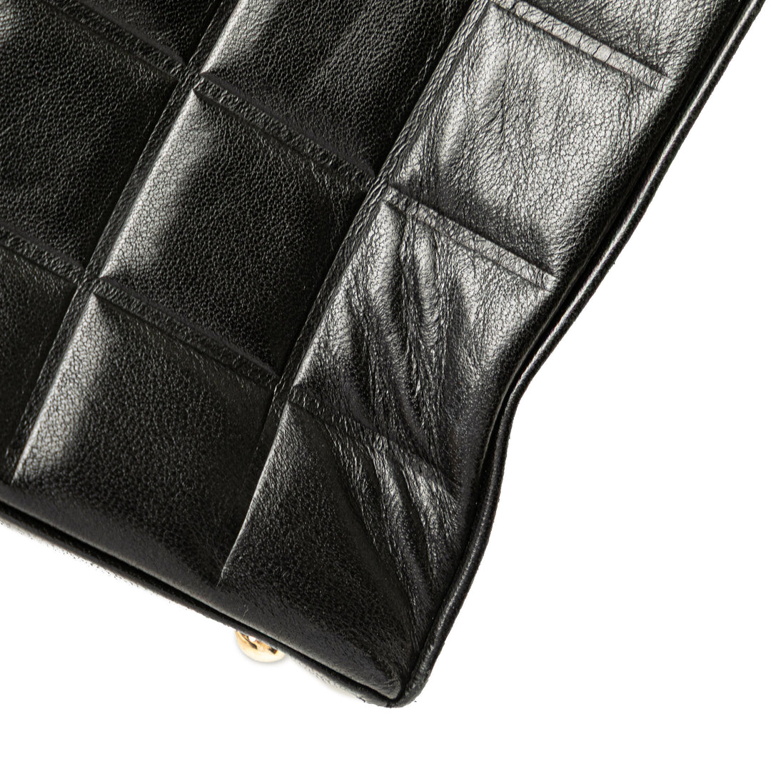 CC Chocolate Bar Lambskin Tote Black - Gaby Paris