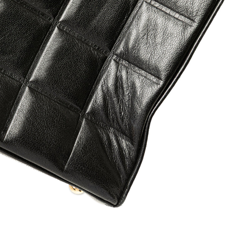 CC Chocolate Bar Lambskin Tote Black - Gaby Paris
