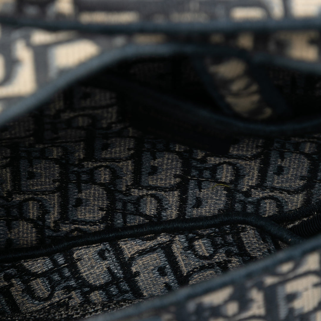 Dior Oblique brodé Toile Saddle Sac