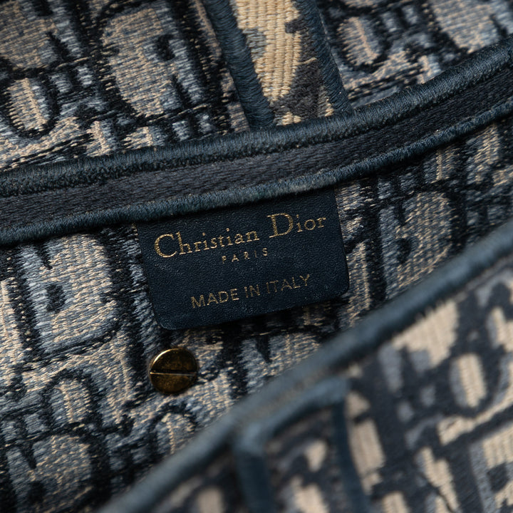 Dior Oblique brodé Toile Saddle Sac