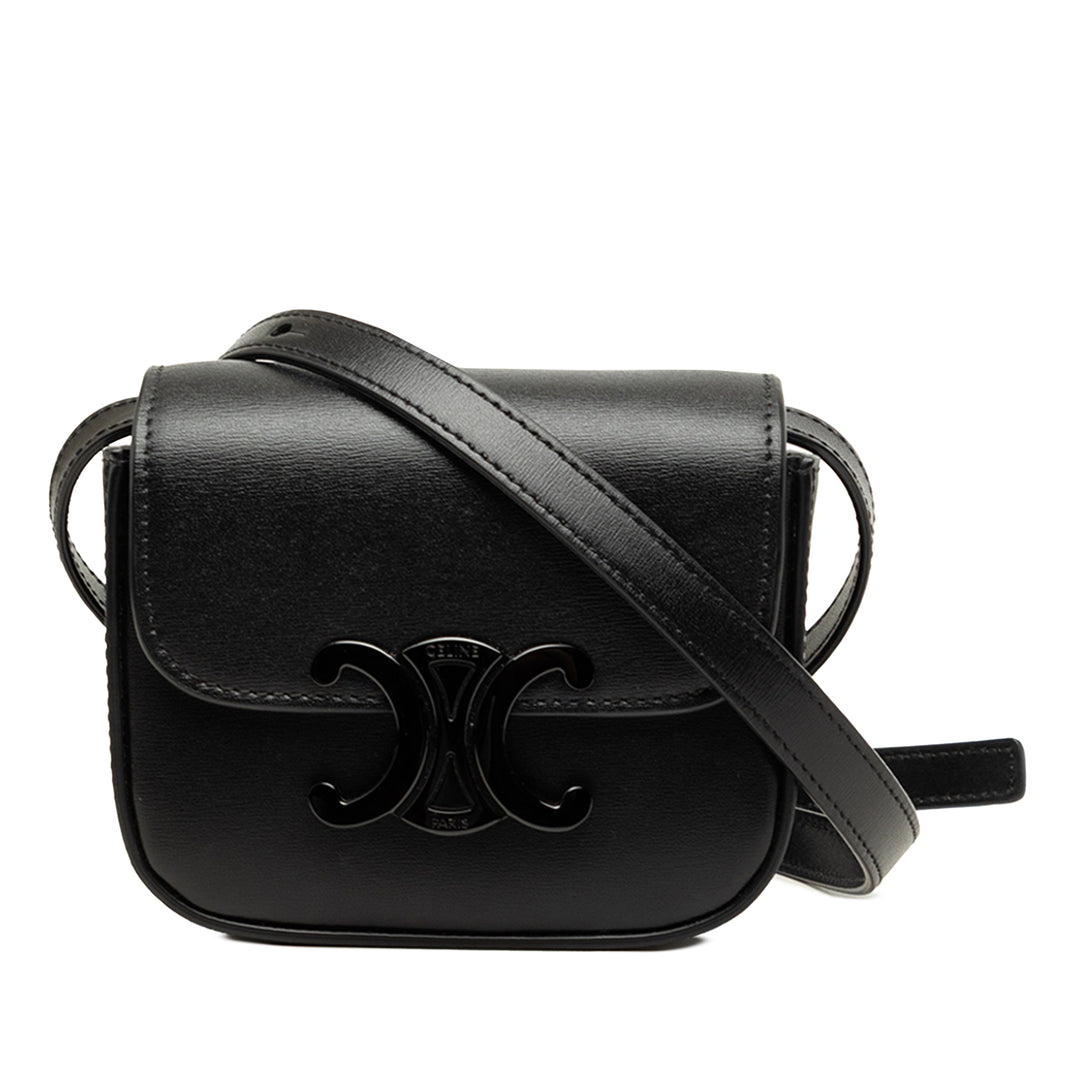 brillant Triomphe Sac Mini Cuir de veau Noir