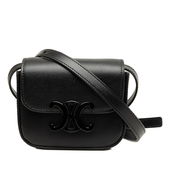 brillant Triomphe Sac Mini Cuir de veau Noir