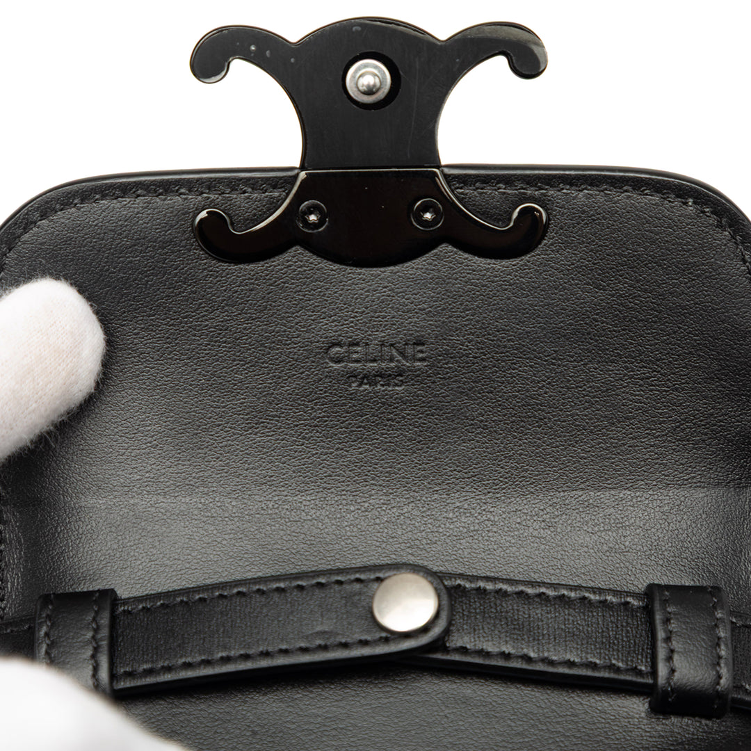 brillant Triomphe Sac Mini Cuir de veau Noir