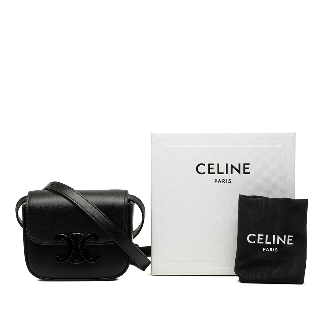 brillant Triomphe Sac Mini Cuir de veau Noir