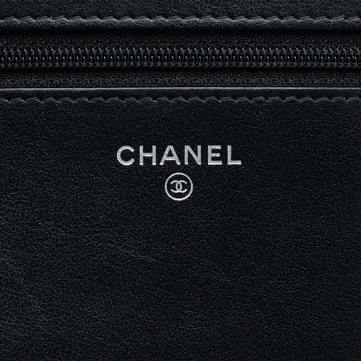 Chanel Matelassé brillant vieilli Cuir de veau Boy Wallet on Chain