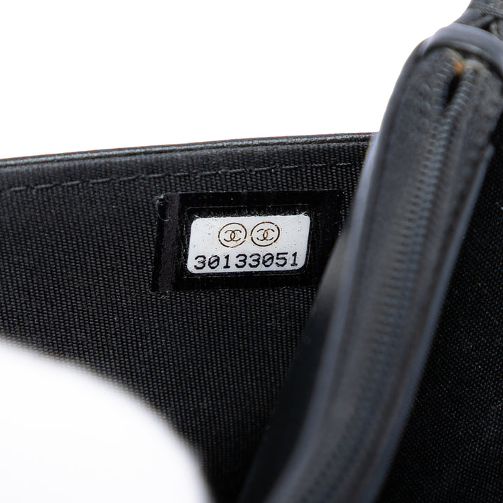 Chanel Matelassé brillant vieilli Cuir de veau Boy Wallet on Chain