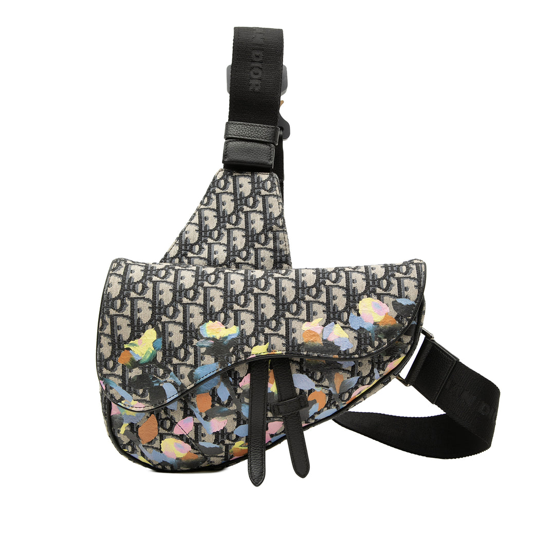 Dior Alex Foxton Oblique Toile Saddle Sac porté croisé
