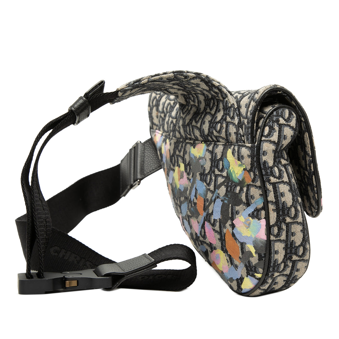Dior Alex Foxton Oblique Toile Saddle Sac porté croisé