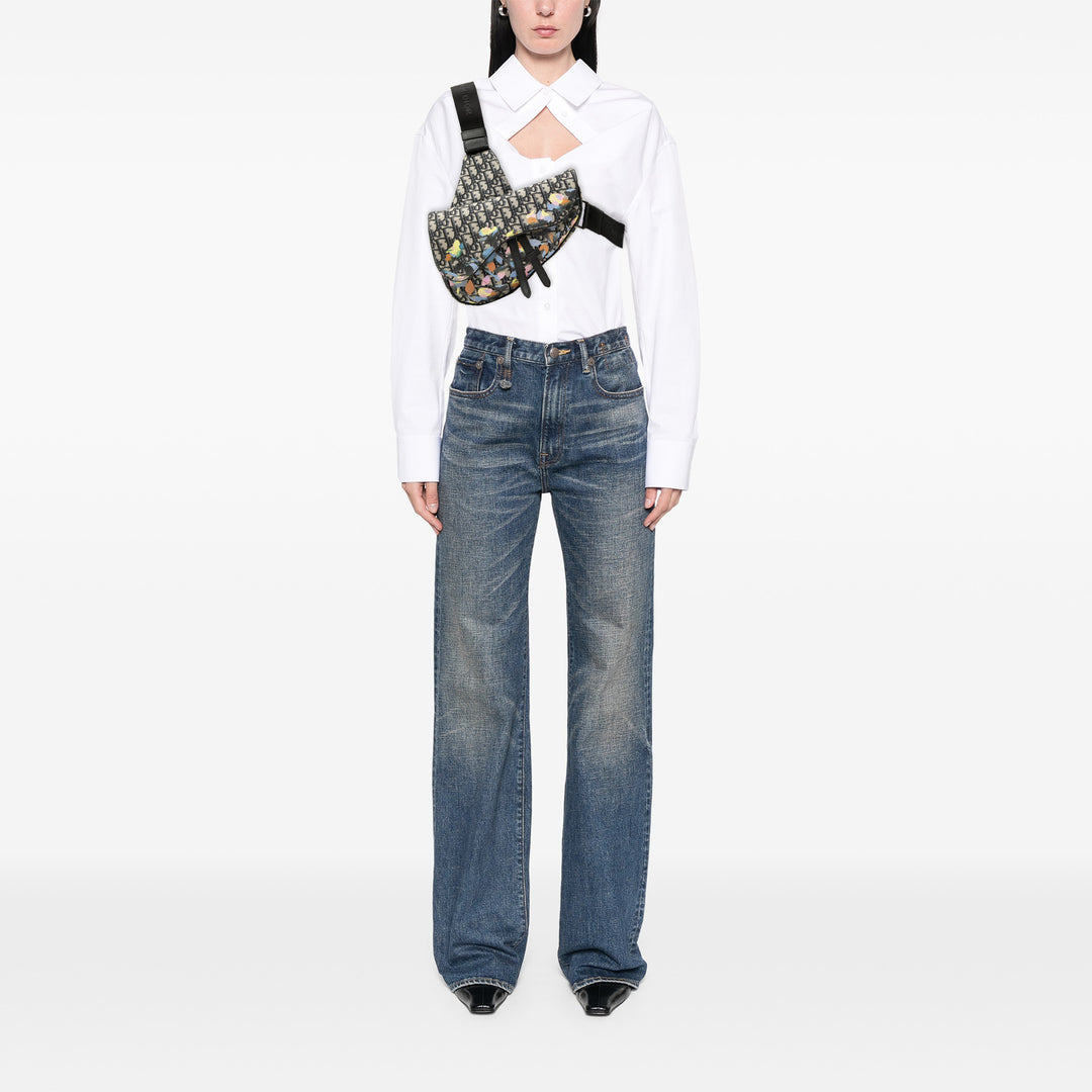 Dior Alex Foxton Oblique Toile Saddle Sac porté croisé