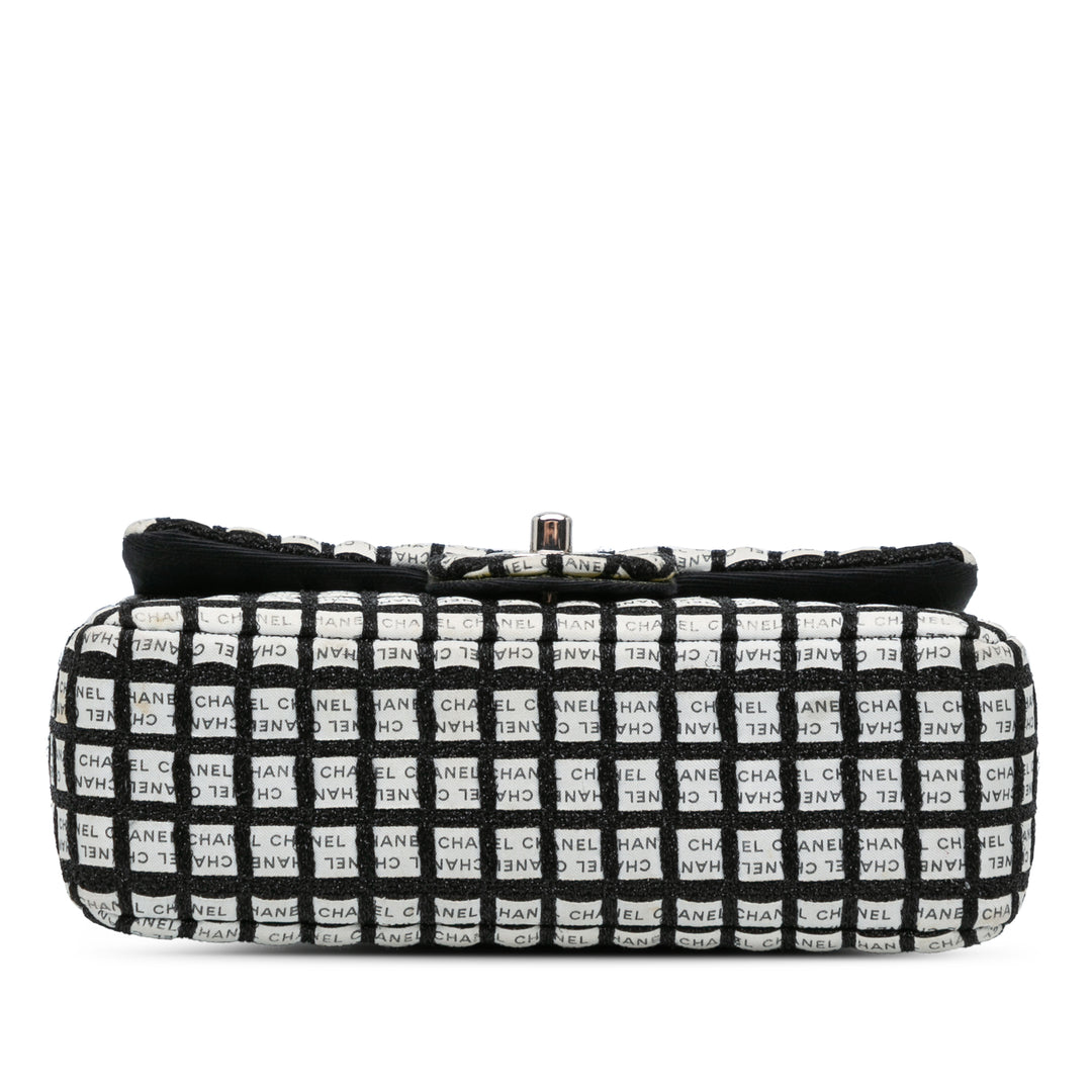 Mini Rectangular Classic Ribbon Tweed Double Flap White - Gaby Paris