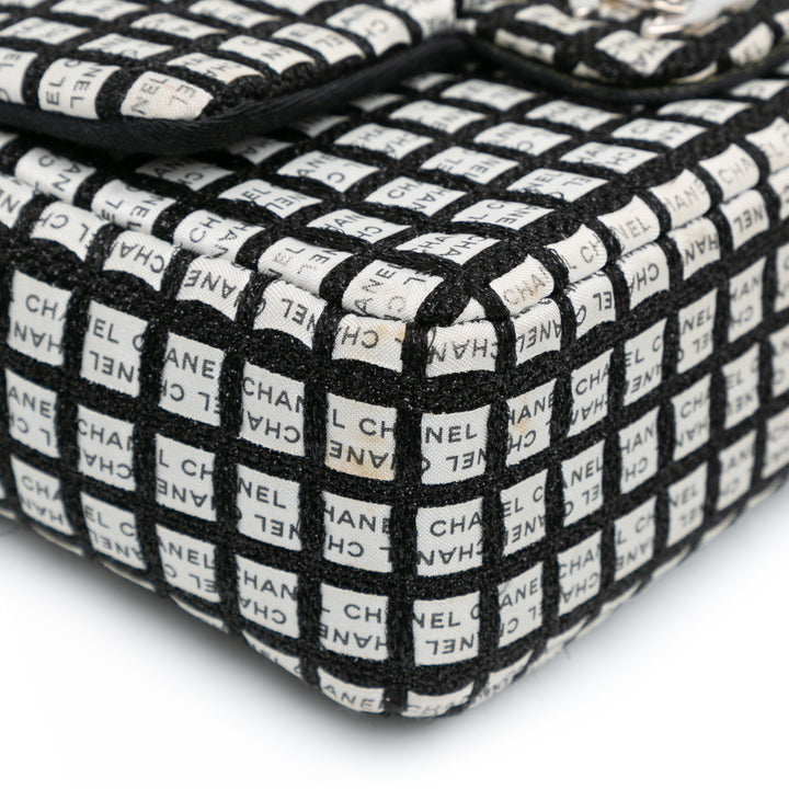 Mini Rectangular Classic Ribbon Tweed Double Flap White - Gaby Paris