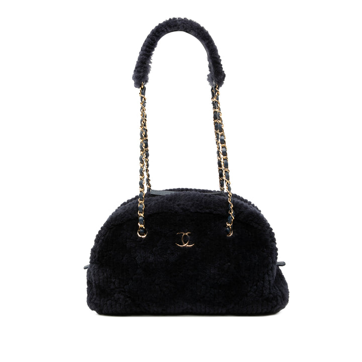 Chanel Coco Neigh Matelassé Shearling Sac bowling Grand Matière naturelle
