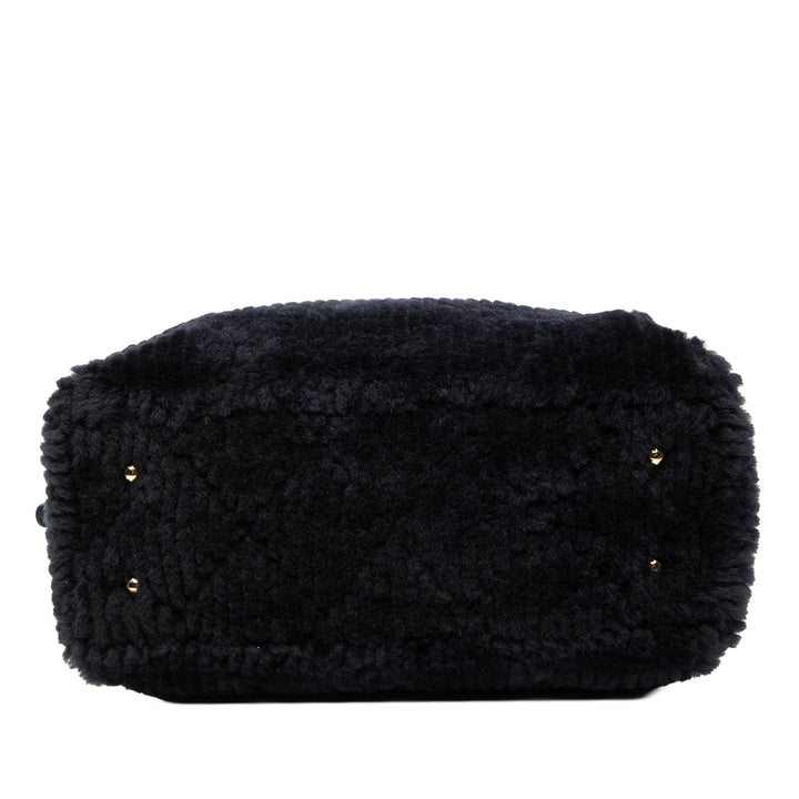 Chanel Coco Neigh Matelassé Shearling Sac bowling Grand Matière naturelle