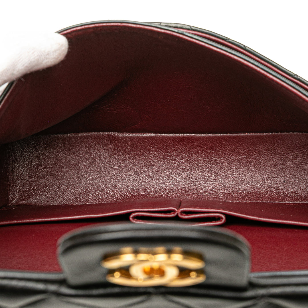 Chanel Medium Classic Cuir d’agneau Double rabat Noir