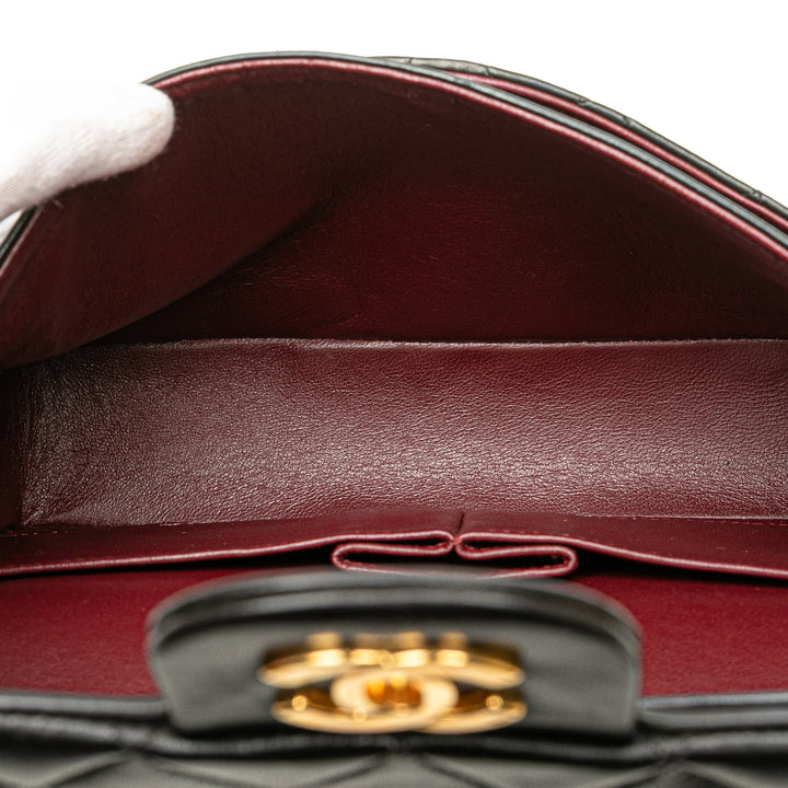 Chanel Medium Classic Cuir d’agneau Double rabat Noir