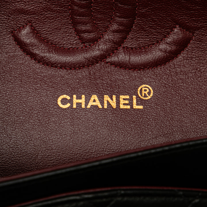 Chanel Medium Classic Cuir d’agneau Double rabat Noir