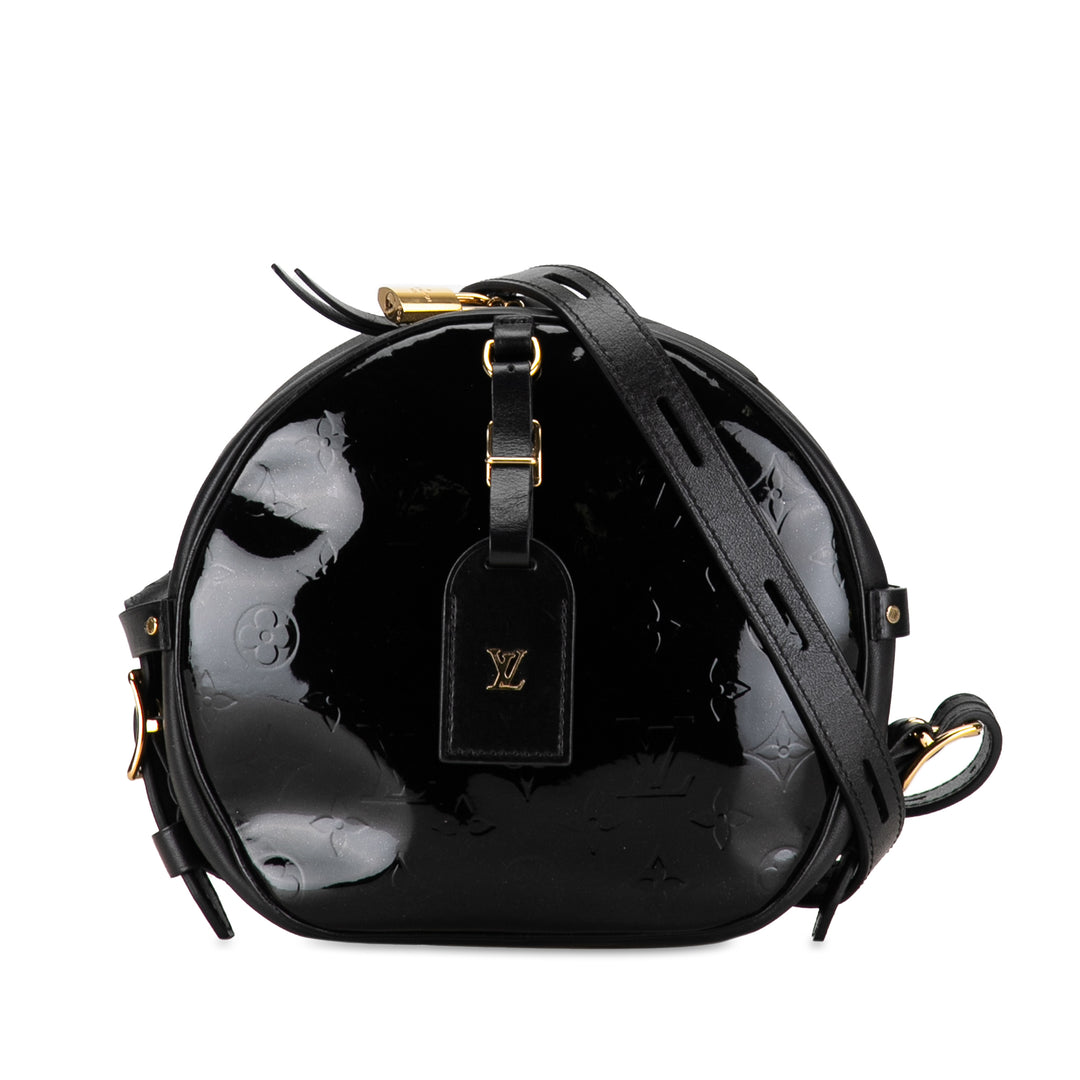 Monogram Vernis Boite Chapeau Souple MM Black - Gaby Paris