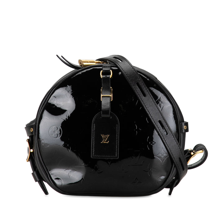Monogram Vernis Boite Chapeau Souple MM Black - Gaby Paris