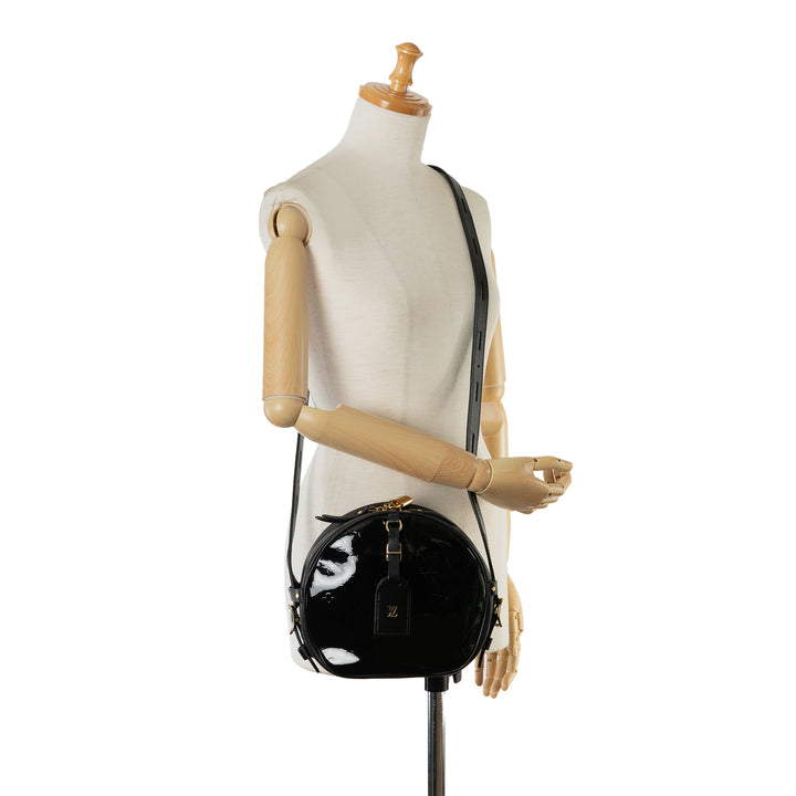 Monogram Vernis Boite Chapeau Souple MM Black - Gaby Paris