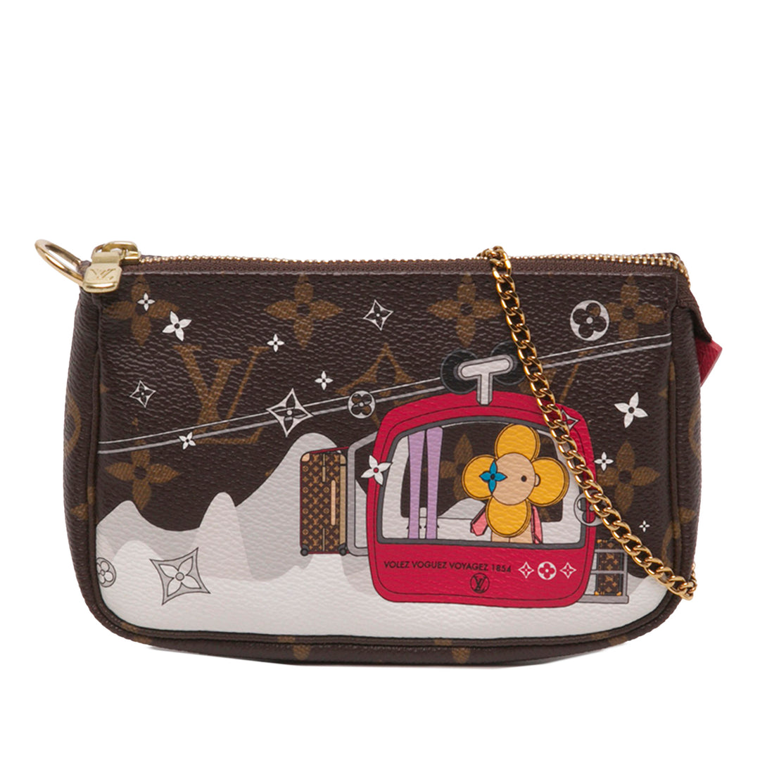 Louis Vuitton Pochette Christmas Animation Courchevel Accessories Monogram Mini Marron – vue principale – GABY PARIS