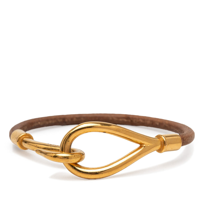 Hermès Cuir de veau et plaqué Jumbo hook Bracelet