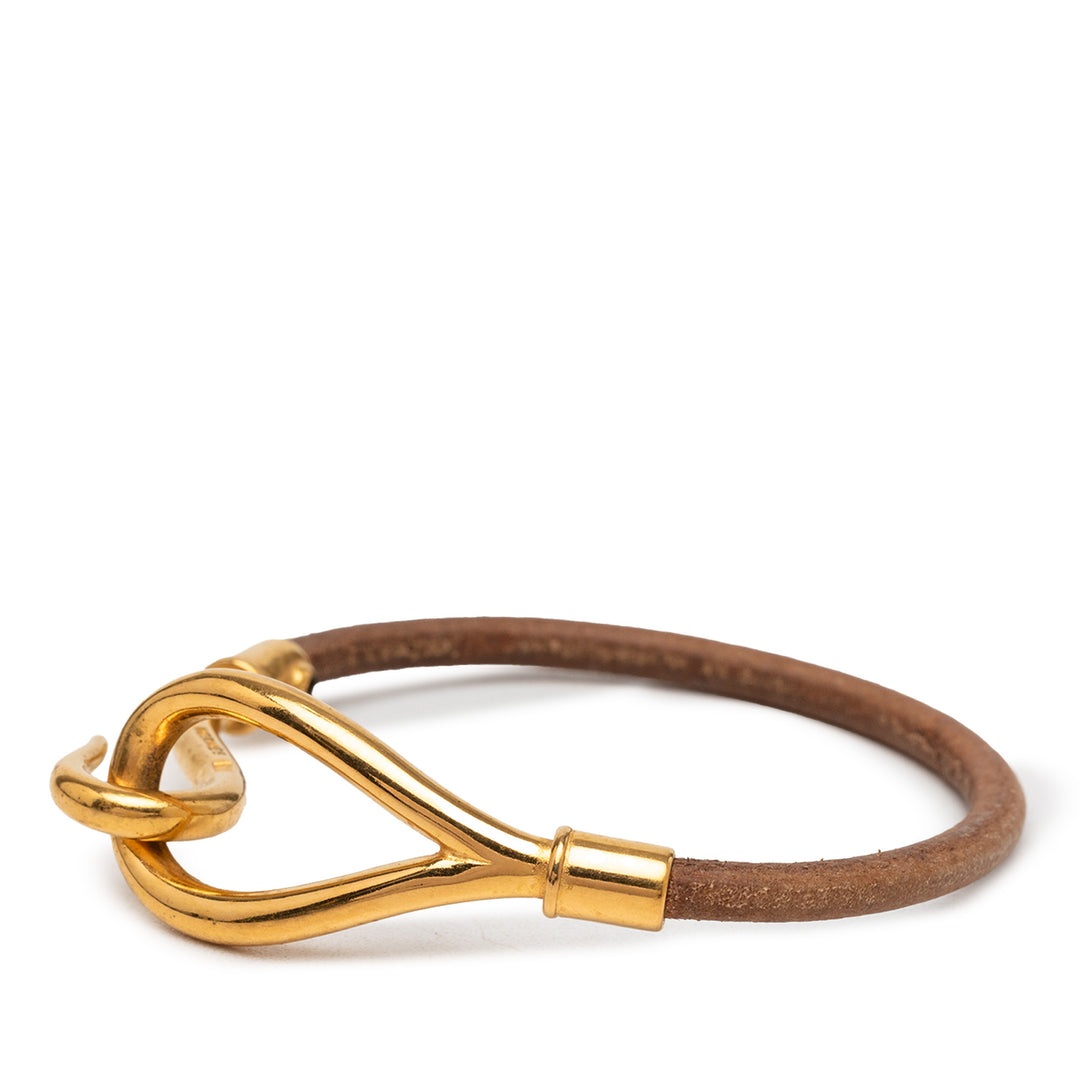Hermès Cuir de veau et plaqué Jumbo hook Bracelet