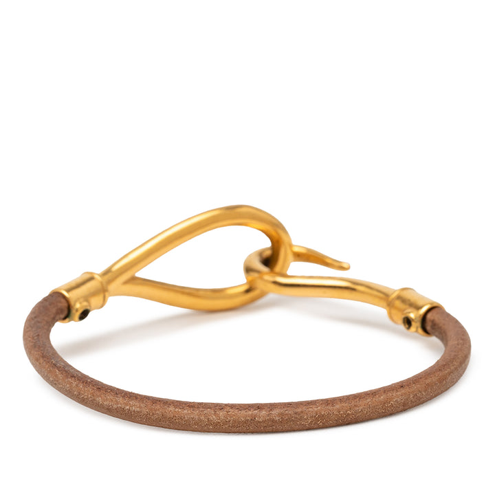 Hermès Cuir de veau et plaqué Jumbo hook Bracelet