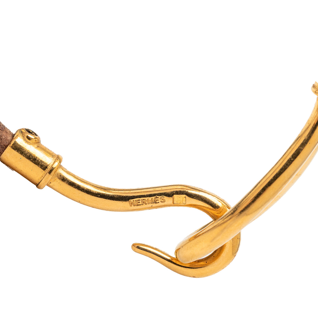 Hermès Cuir de veau et plaqué Jumbo hook Bracelet