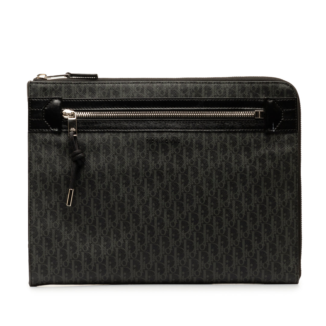 Oblique Clutch Bag Black - Gaby Paris