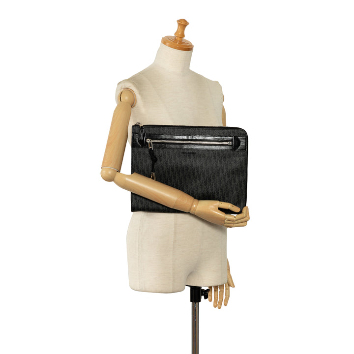 Oblique Clutch Bag Black - Gaby Paris