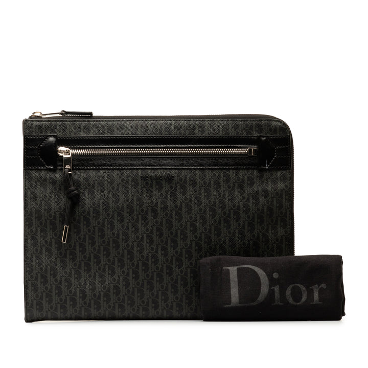 Oblique Clutch Bag Black - Gaby Paris