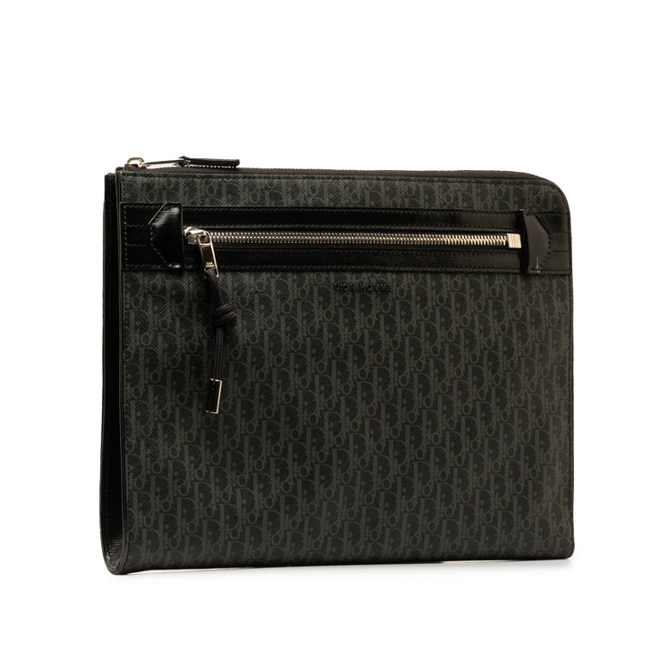 Oblique Clutch Bag Black - Gaby Paris