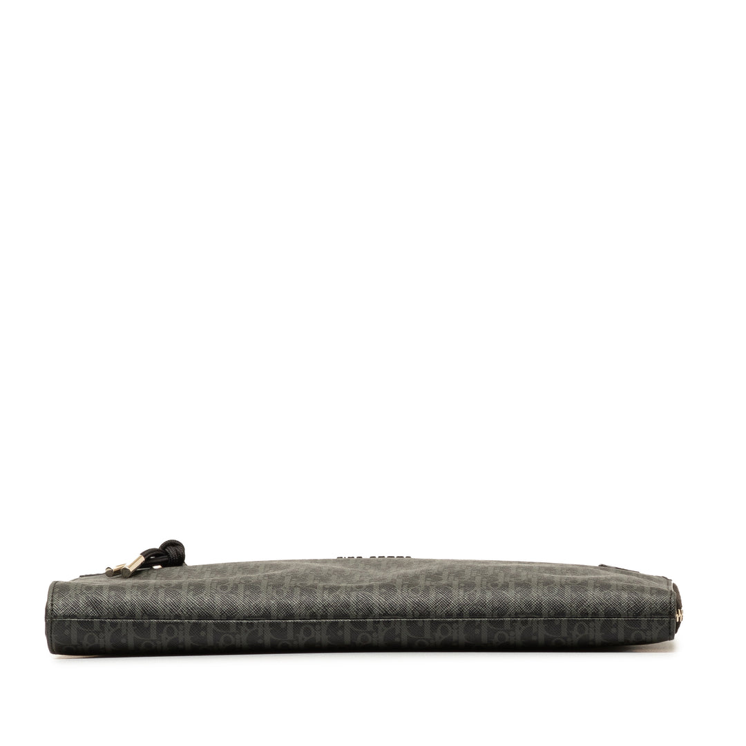 Oblique Clutch Bag Black - Gaby Paris