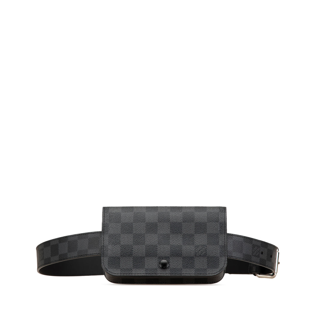 Damier Graphite Pochette Homme Ceinture Black - Gaby Paris