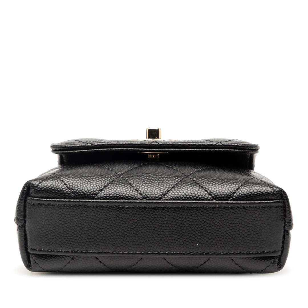 Chanel Nano Matelassé Caviar Coco sac à anse supérieure