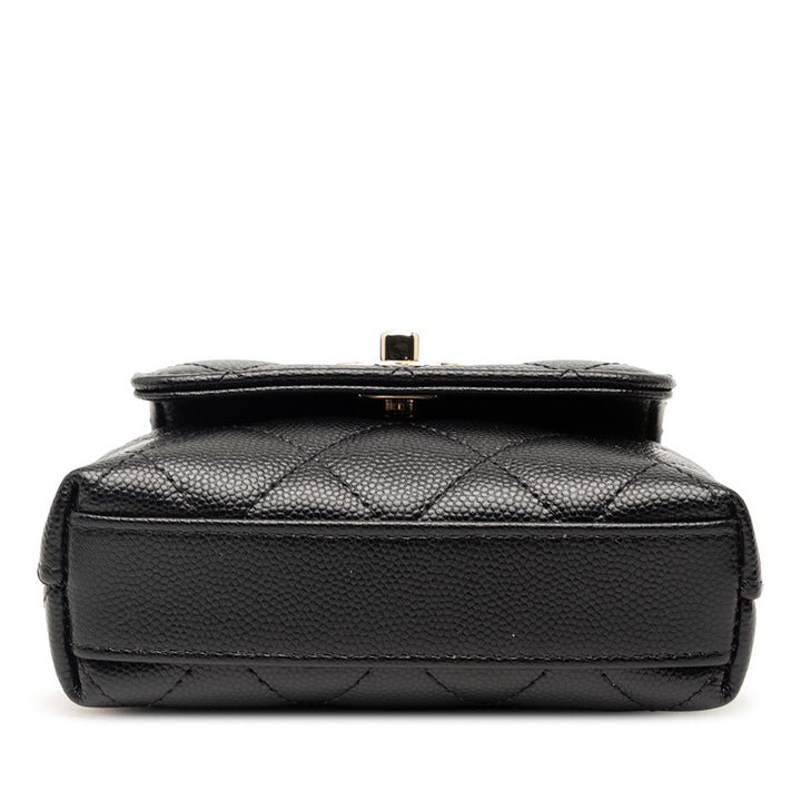 Chanel Nano Matelassé Caviar Coco sac à anse supérieure