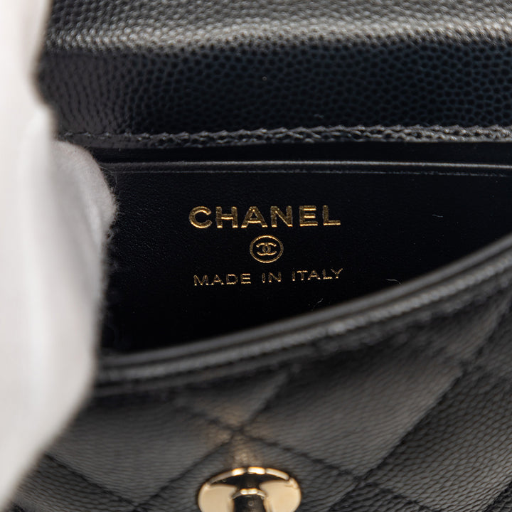 Chanel Nano Matelassé Caviar Coco sac à anse supérieure