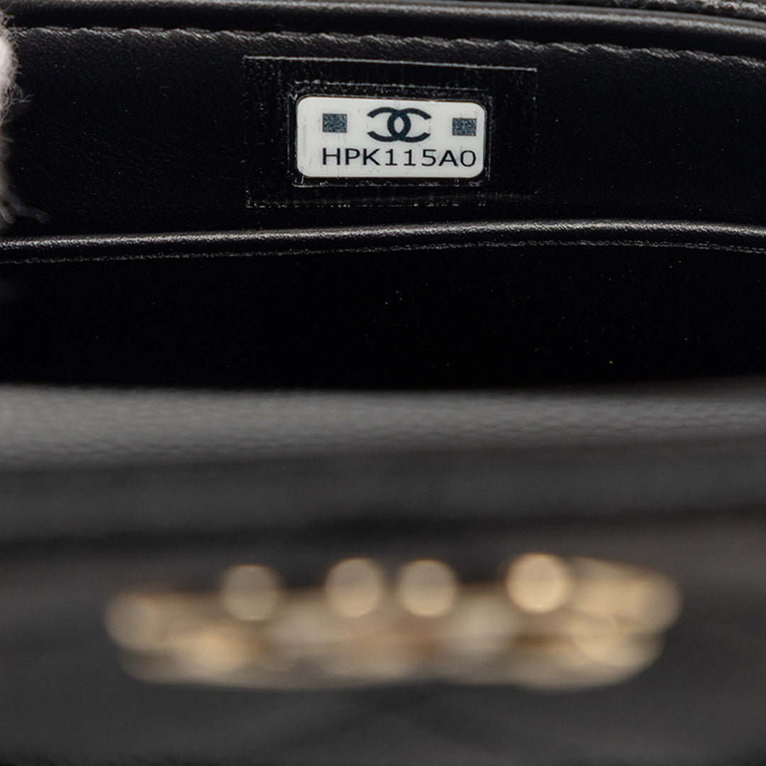Chanel Nano Matelassé Caviar Coco sac à anse supérieure