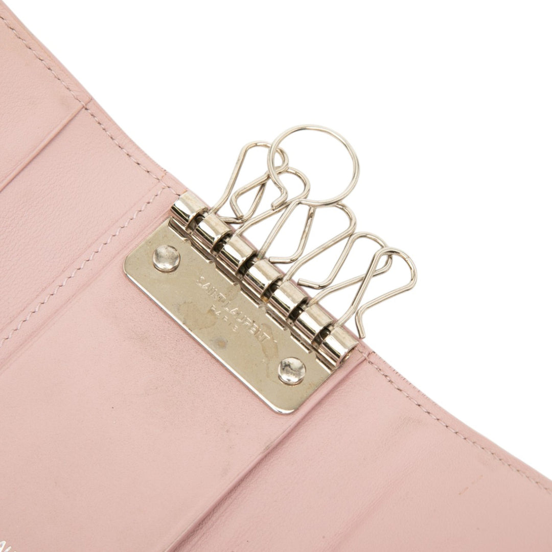 6 Key Étui Cuir de veau lisse Rose
