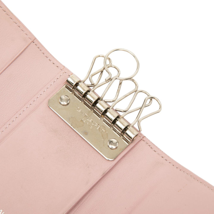 6 Key Étui Cuir de veau lisse Rose
