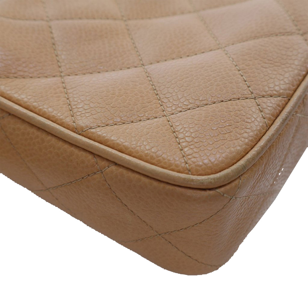 CC Quilted Caviar Camera Bag Brown - Gaby Paris