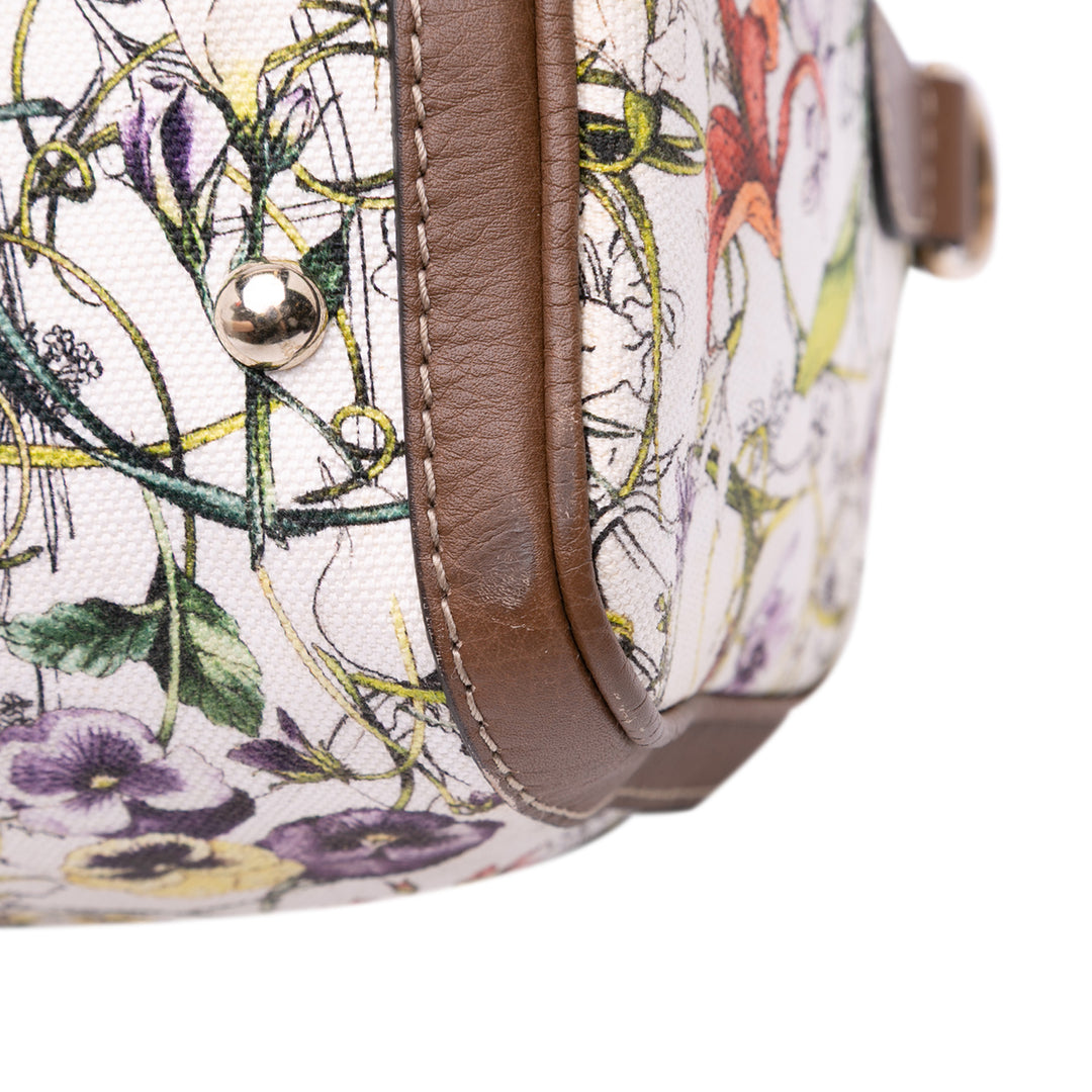 Flora Canvas Joy Boston Bag White - Gaby Paris
