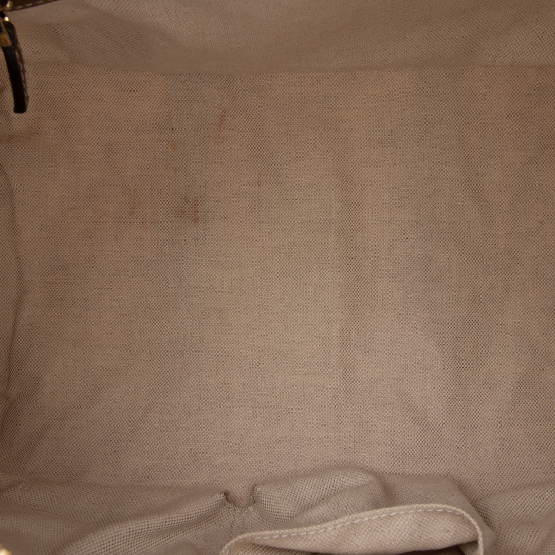 Flora Canvas Joy Boston Bag White - Gaby Paris